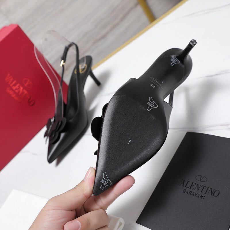 Alternative view of VALENTINO GARAVANI PAPIER PHALÈNE SLINGBACK PUMPS BLACK