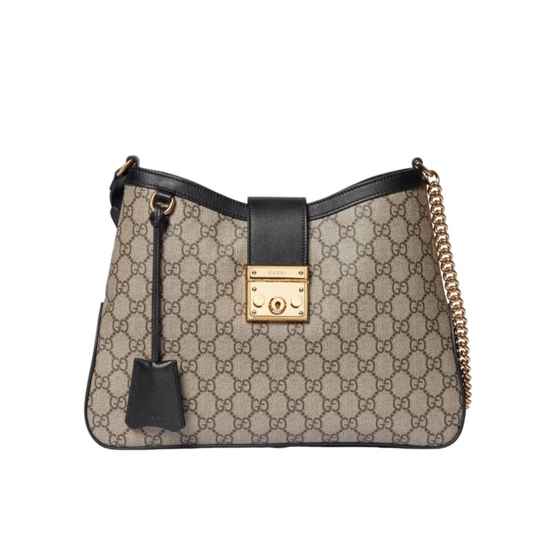 GUCCI PADLOCK GG MEDIUM SHOULDER BAG BLACK 33CM 795113 KHNKG 9769