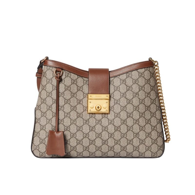 GUCCI PADLOCK GG MEDIUM SHOULDER BAG BROWN 33CM ‎795113 KHNKG 8534