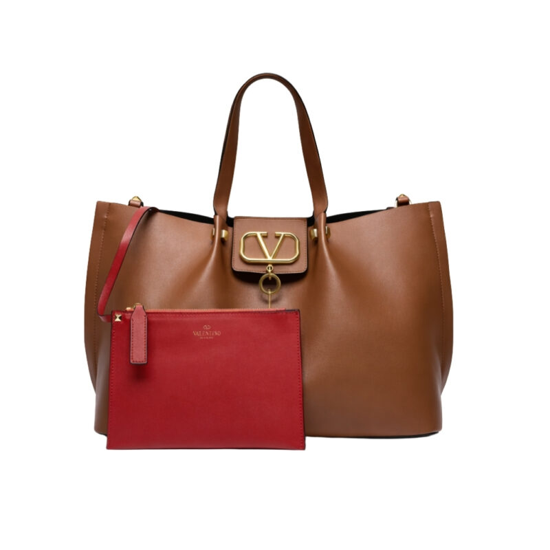 Valentino Garavani Medium Vlogo Escape Shopper Tote Brown 41Cm