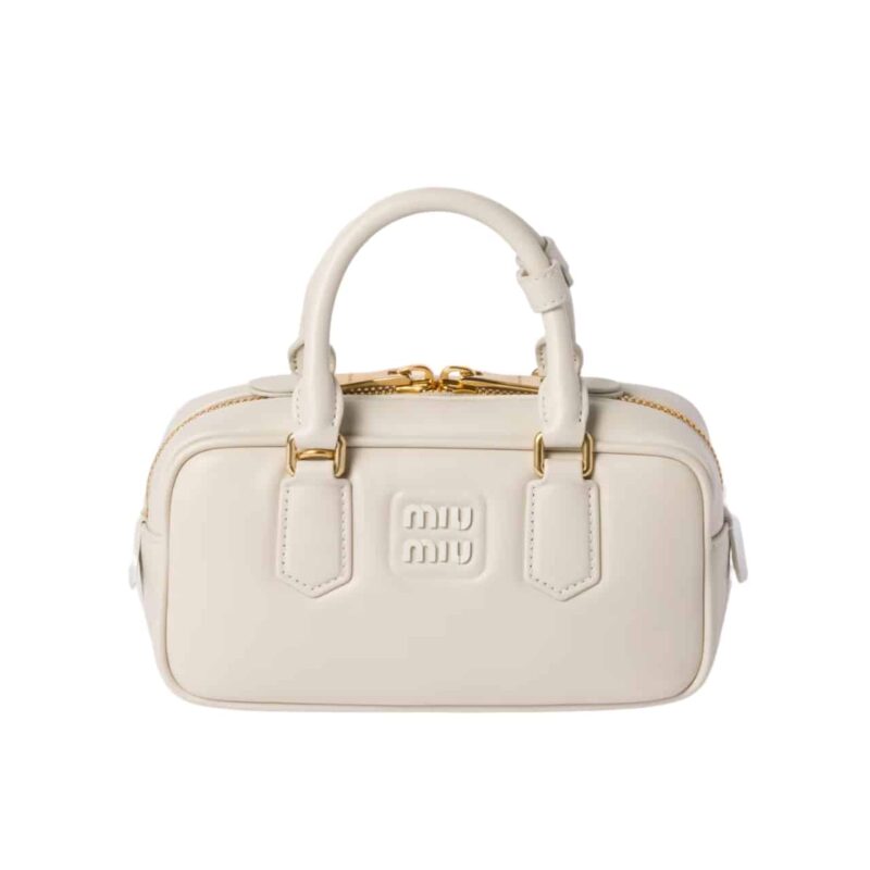 MIUMIU ARCADIE BAG CHALK WHITE 22CM 5BB142 ACR3 F0K74 V OON