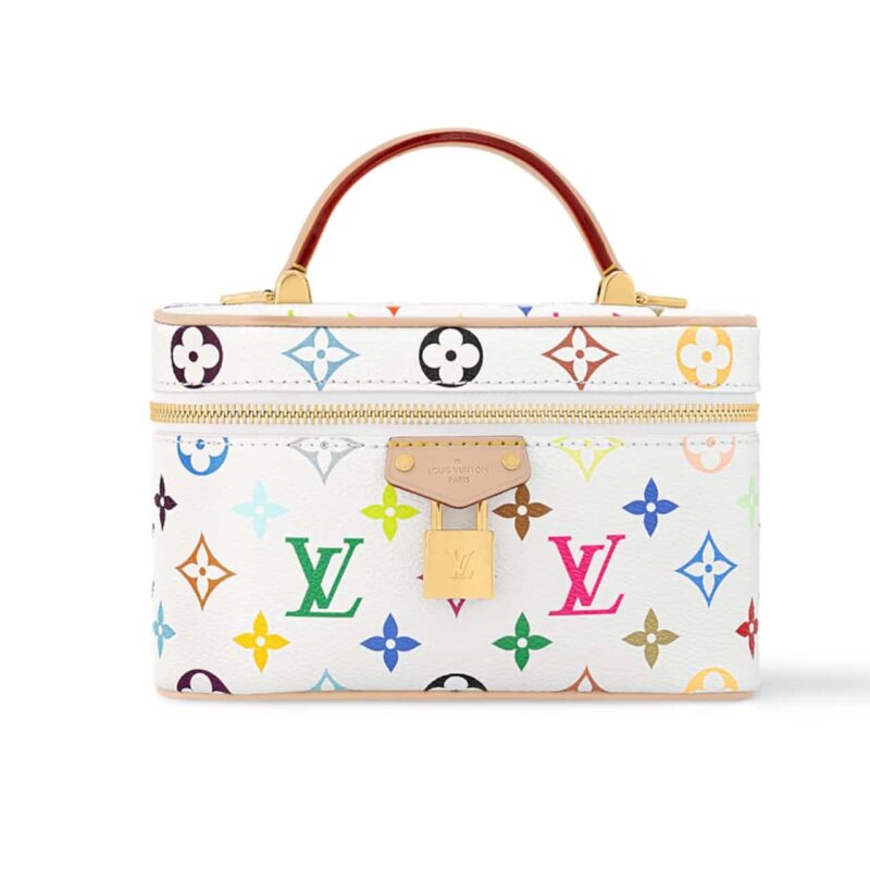 LOUIS VUITTON X TAKASHI MURAKAMI VANITY CHAIN POUCH WHITE 20CM M13662