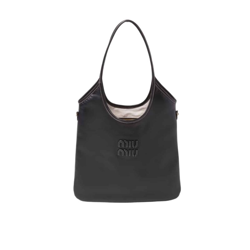 MIUMIU IVY BAG BLACK 35CM 5BG231 ACRW F0002 V MLN