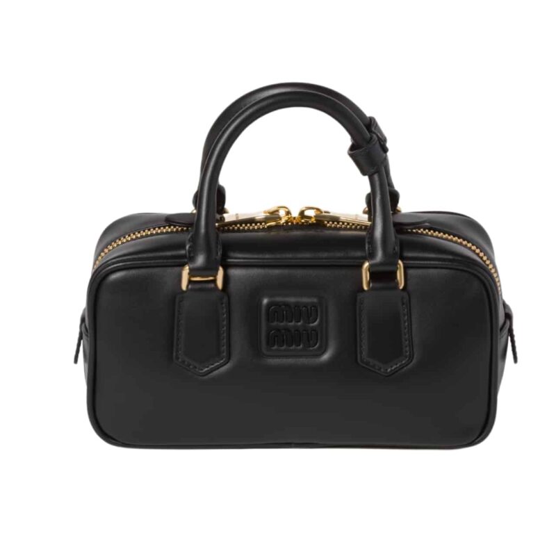 MIUMIU ARCADIE BAG BLACK 23CM 5BB142 2CR3 F0002 V OON