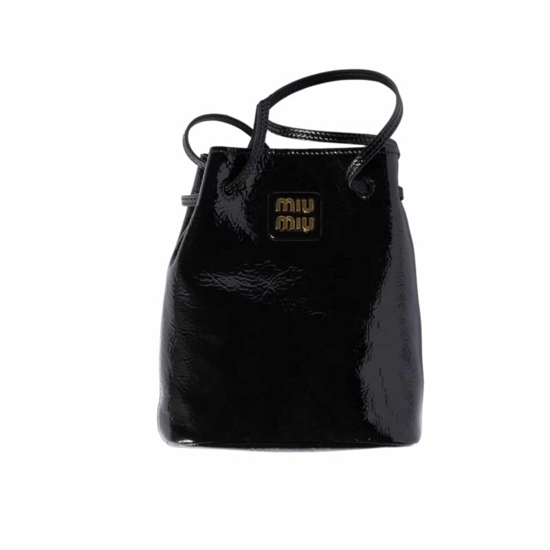 MIUMIU NAPLAK PATENT POUCH BLACK 15CM 5NF460 ADNT F0002