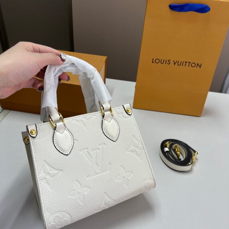 Alternative view of LOUIS VUITTON ONTHEGO BB MONOGRAM EMPREINTE WHITE 18CM