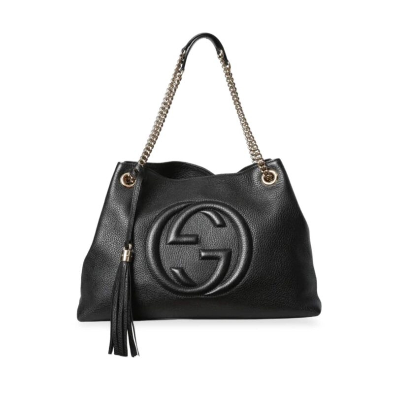 GUCCI SOHO SHOULDER BAG BLACK 38CM