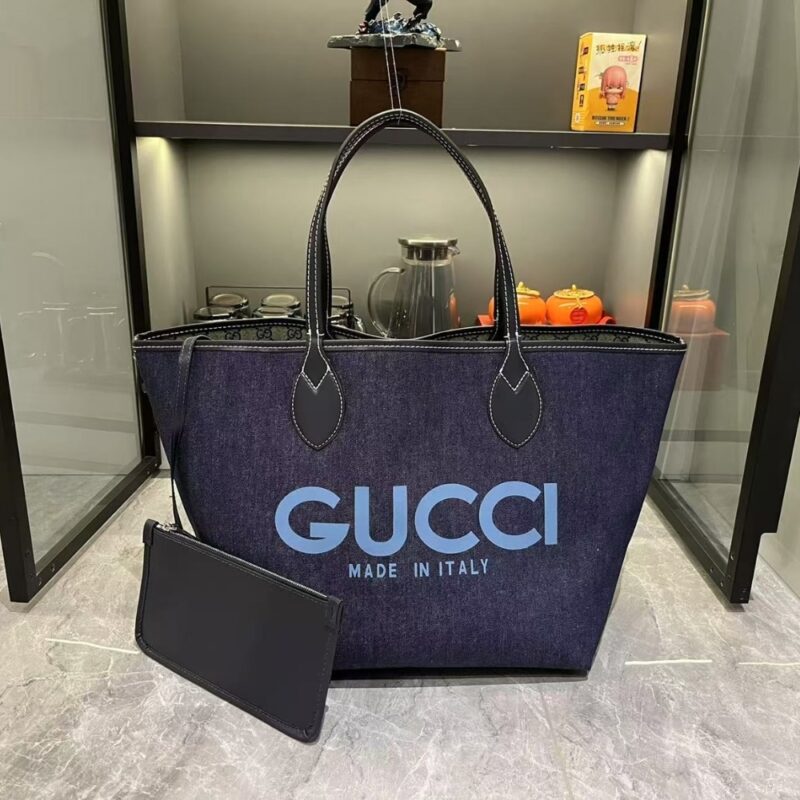Alternative view of GUCCI TOTISSIMA MEDIUM REVERSIBLE TOTE DENIM DARK BLUE 30CM 820481 FAD3J 8441