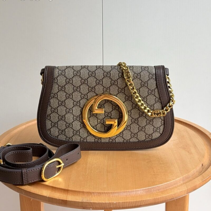 Alternative view of GUCCI BLONDIE SHOULDER BAG BEIGE AND EBONY GG SUPREME CANVAS 28CM ‎699268 K9GSG 8358