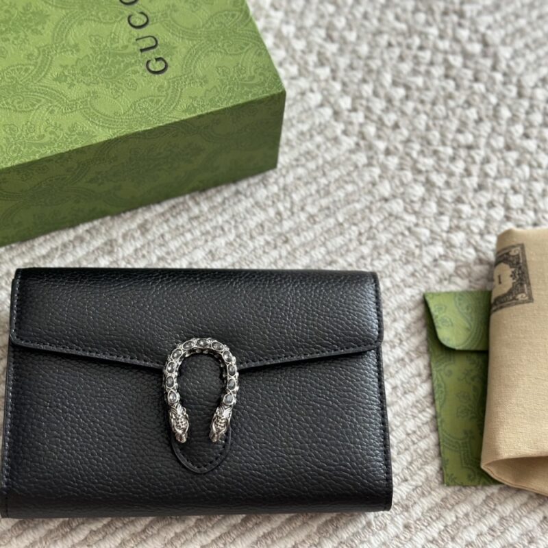 Alternative view of GUCCI DIONYSUS MINI CHAIN WALLET BLACK 20CM 401231 CAOGN 8176