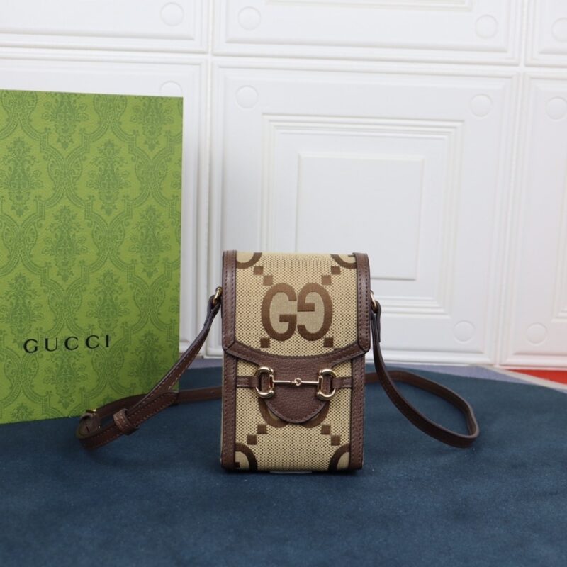 Alternative view of GUCCI 1955 HORSEBIT JUMBO GG MINI BROWN 11CM
