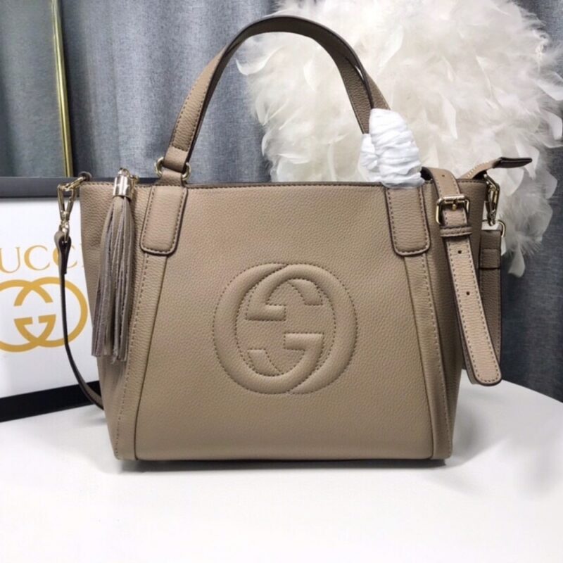 Alternative view of [SUPER VIP 1:1] GUCCI SOHO SMALL TOP HANDLE BAG BEIGE 35CM