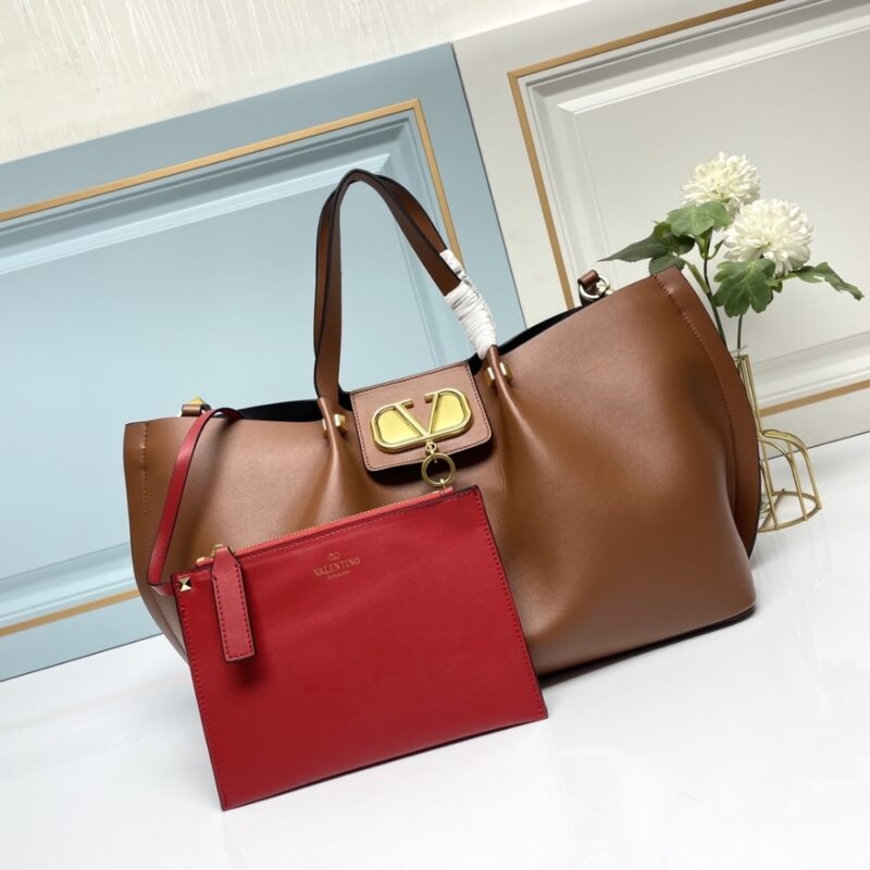Alternative view of VALENTINO GARAVANI LARGE VLOGO ESCAPE SHOPPER TOTE BROWN 41CM