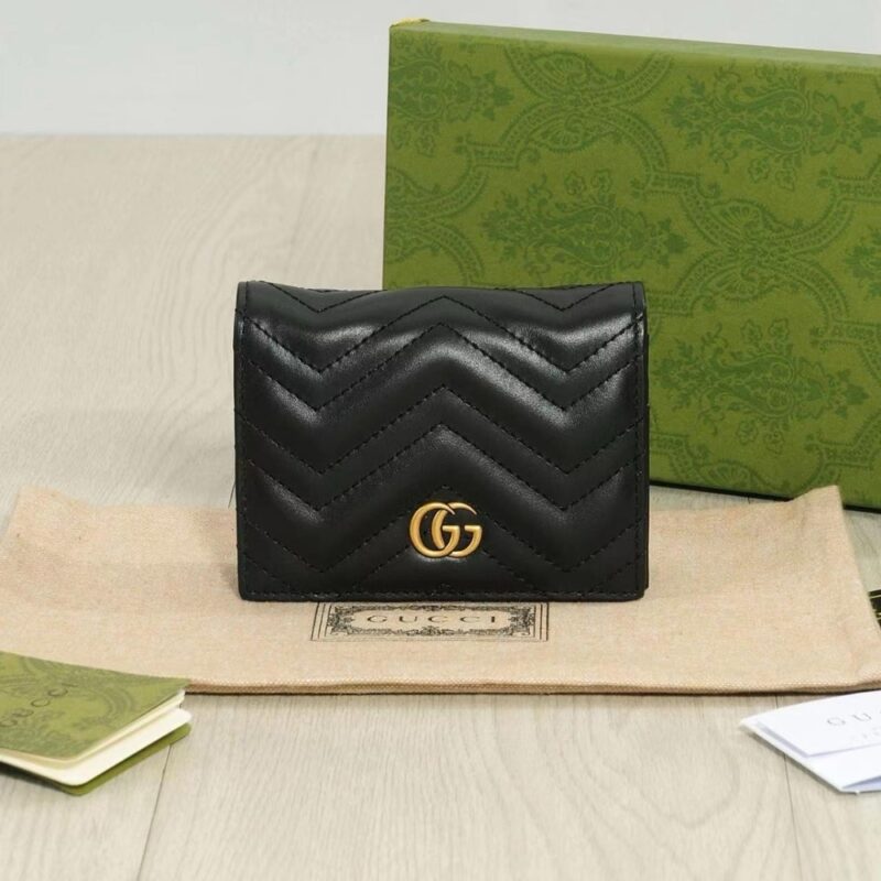 Alternative view of GUCCI GG MARMONT CARD CASE WALLET BLACK 11CM 466492 DTD1T 1000