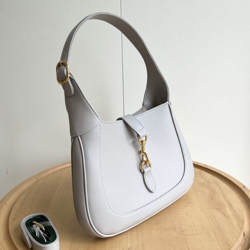 Alternative view of GUCCI JACKIE 1961 MEDIUM TOTE BAG LIGHT GREY LEATHER 27CM 782849 AADDX 1741