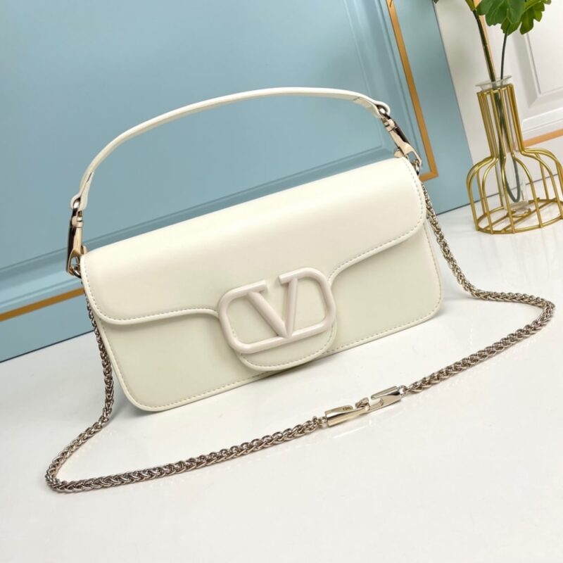 Alternative view of VALENTINO GARAVANI LOCÒ SHOULDER BAG IN IVORY 27CM