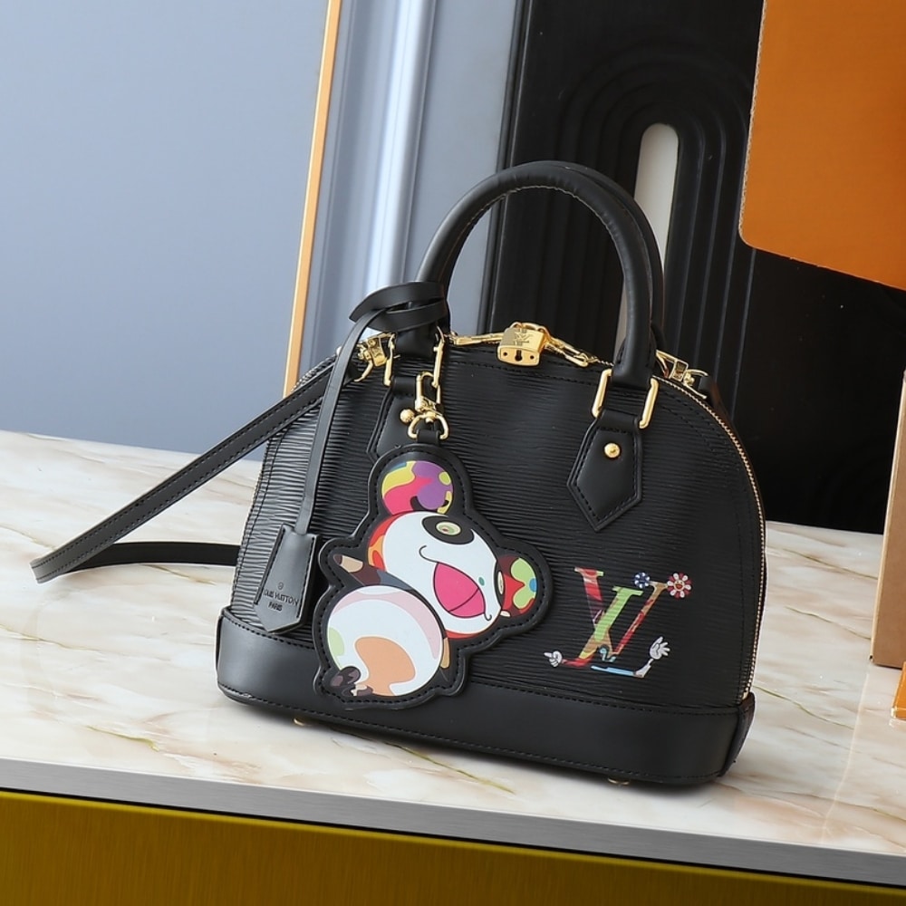 LOUIS VUITTON X MURAKAMI ALMA BB BLACK 23CM M13670 - Image 2