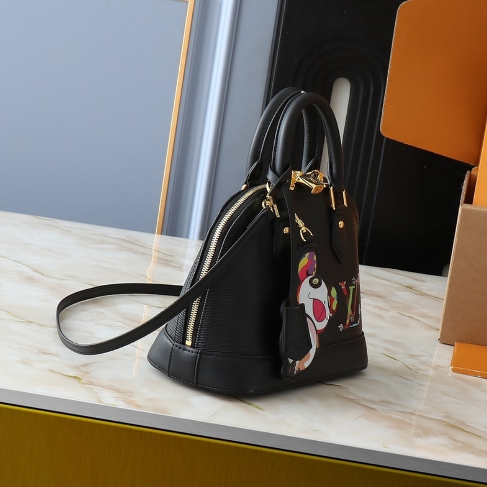 LOUIS VUITTON X MURAKAMI ALMA BB BLACK 23CM M13670 - Image 3