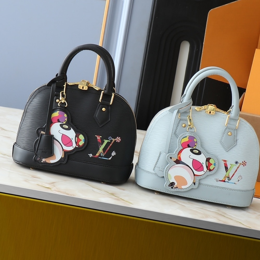 LOUIS VUITTON X MURAKAMI ALMA BB BLACK 23CM M13670 - Image 6