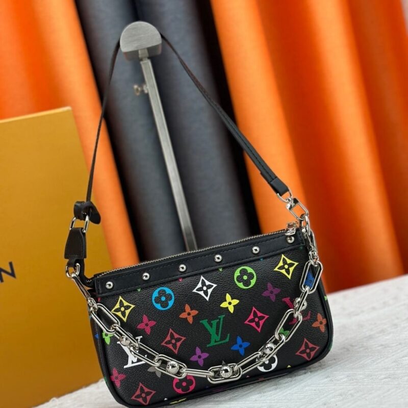 Alternative view of LOUIS VUITTON X MURAKAMI POCHETTE ACCESSOIRES MULTICOLORE NOIR 22CM M13663