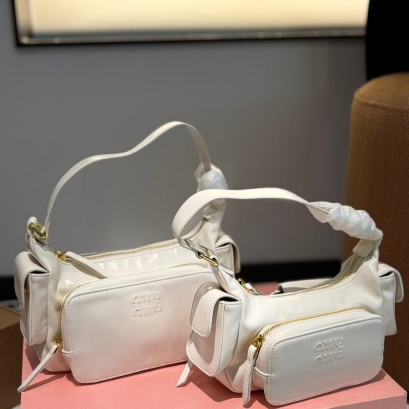 Alternative view of MIUMIU NAPPA POCKET BAG WHITE 20CM  5BC146 2F8N F0009 V OOO