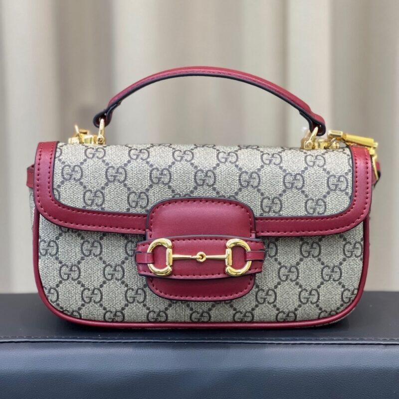 Alternative view of GUCCI HORSEBIT 1955 SOFT SMALL TOP HANDLE BAG ROSSO ANCORA RED 22CM 815206 FAD6M 8759