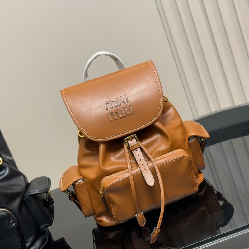 Alternative view of MIUMIU LEATHER BACKPACK COGNAC 27CM 5BZ042 2CRW F0046 V OOO