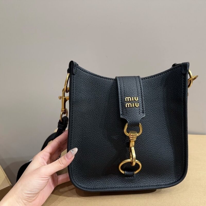 Alternative view of MIU MIU CARABINER DETAIL SHOULDER BAG BLACK 21CM