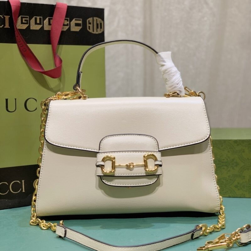 Alternative view of GUCCI HORSEBIT 1955 MINI TOP HANDLE BAG WHITE 29CM 703848 AAA7G 9022