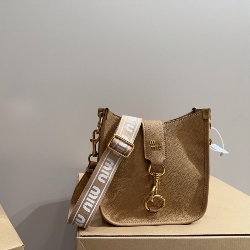 Alternative view of MIU MIU CARABINER DETAIL SHOULDER BAG BROWN 21CM