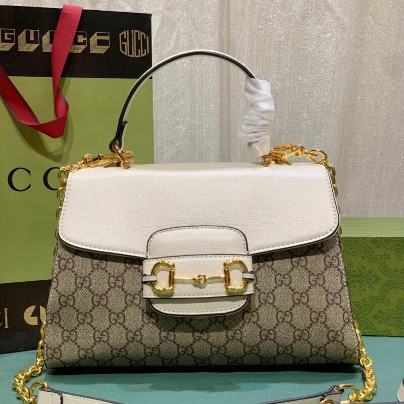 Alternative view of GUCCI HORSEBIT 1955 MINI TOP HANDLE BAG BEIGE EBONY 29CM