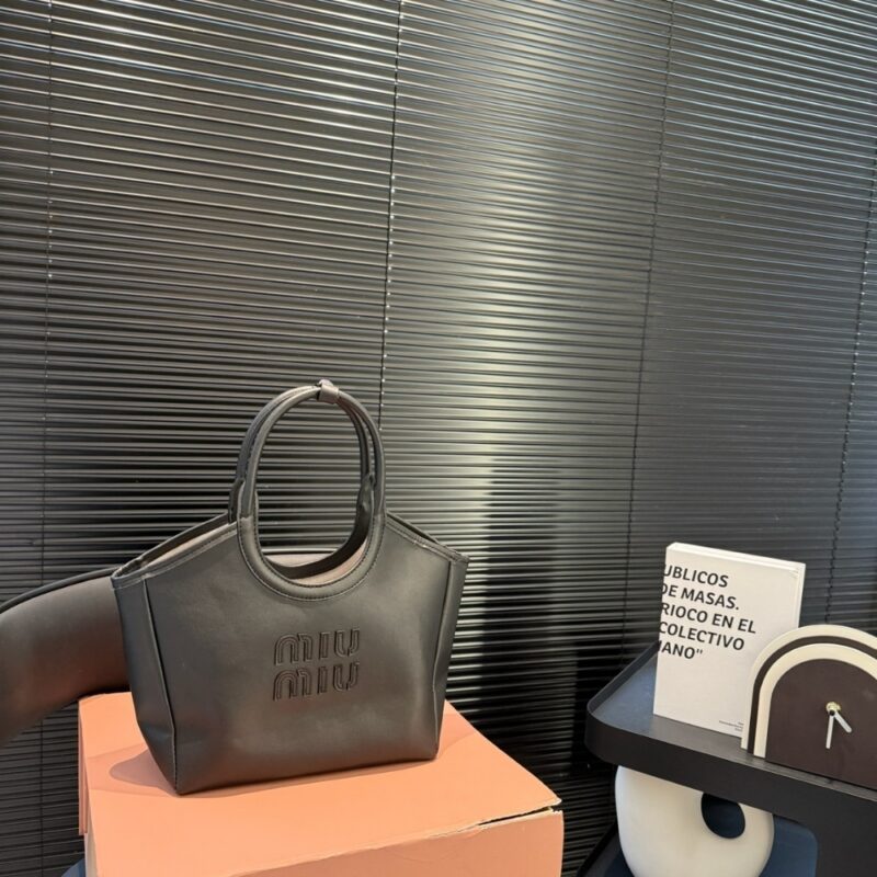 Alternative view of MIUMIU IVY LEATHER TOTE BAG BLACK 23CM 5BG281 2DDJ F0002 V OOO