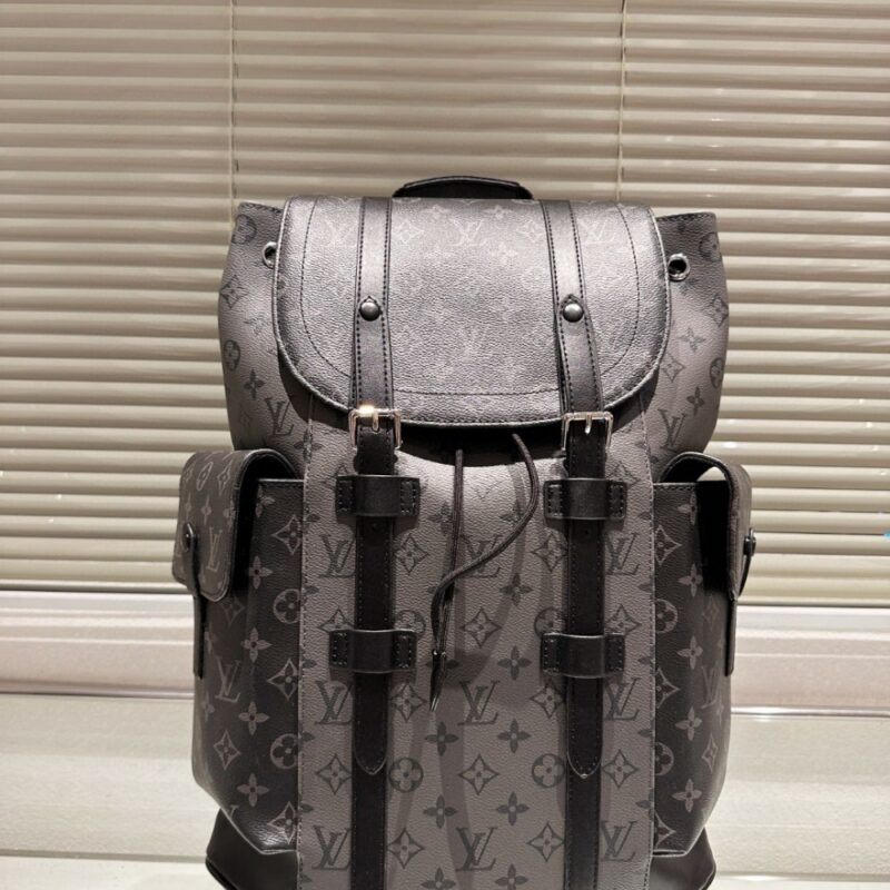 Alternative view of LOUIS VUITTON CHRISTOPHER MM MONOGRAM ECLIPSE BLACK AND GREY 44CM M45419