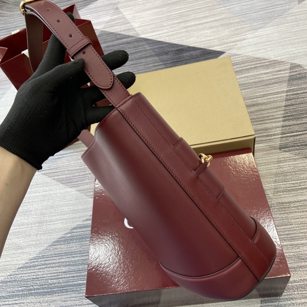 GUCCI 73 SMALL BUCKET BAG ROSSO ANCORA RED LEATHER 20CM 833665 AAEC2 6207 - Image 9