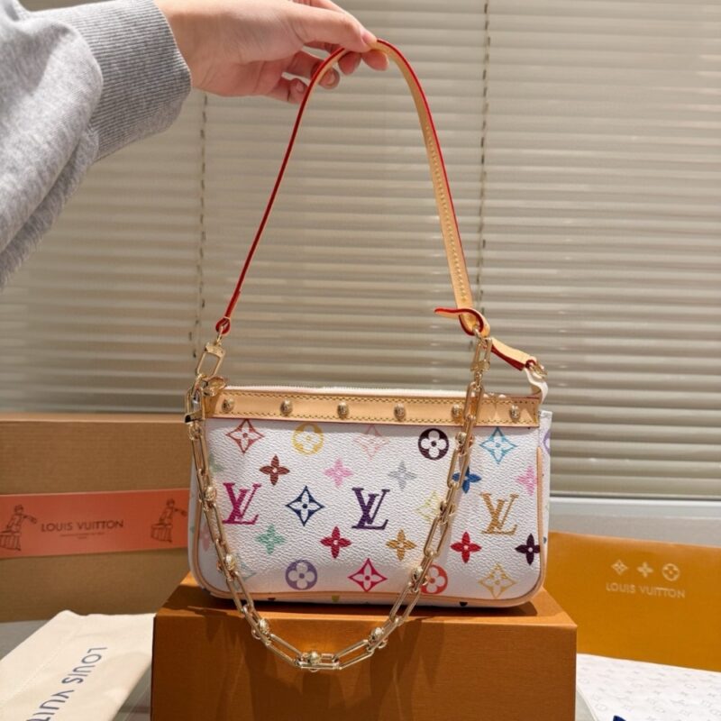Alternative view of LOUIS VUITTON X TAKASHI MURAKAMI POCHETTE ACCESSORIES MULTICOLORE BLANC 21CM M13404