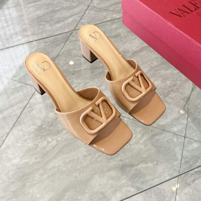 Alternative view of VALENTINO VLOGO SIGNATURE PATENT LEATHER SLIDE SANDAL ROSE CANNELLE 60MM 6W2S0HA6TMK GF9