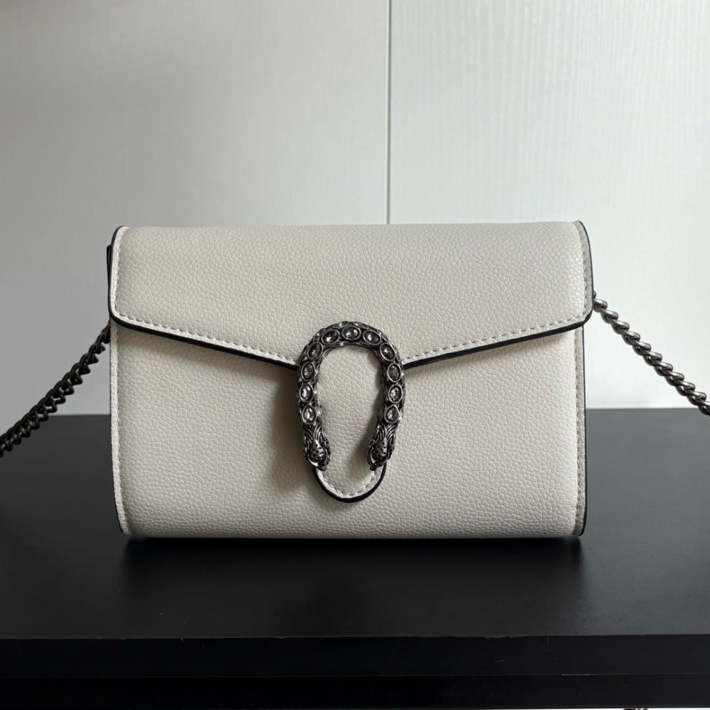 Gucci Dionysus Wallet On Chain White Leather 20Cm 401231 CAOGM 9174 - Image 2
