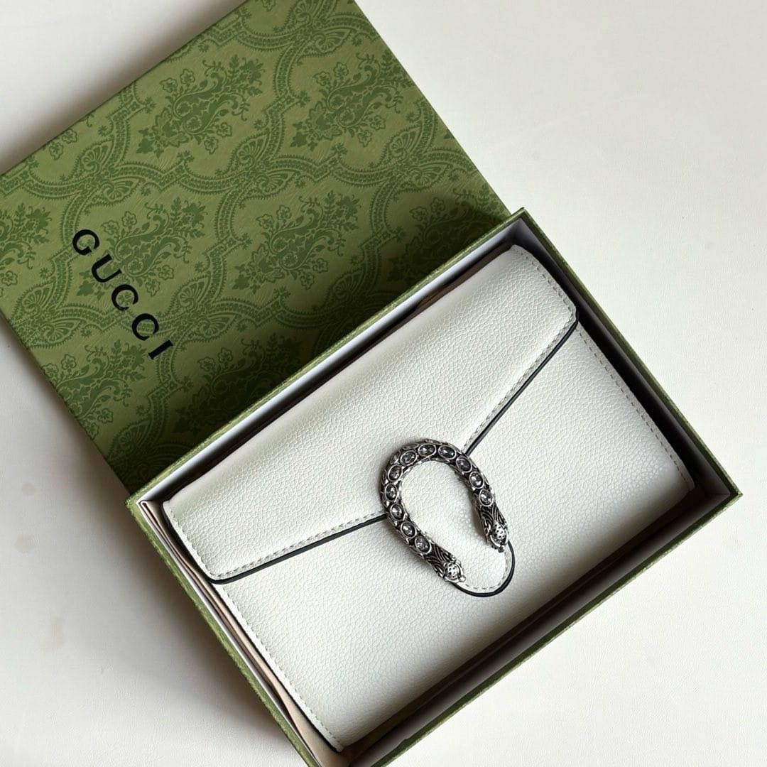 Gucci Dionysus Wallet On Chain White Leather 20Cm 401231 CAOGM 9174 - Image 4