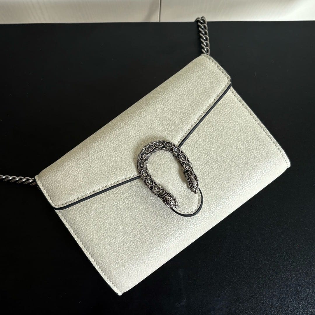 Gucci Dionysus Wallet On Chain White Leather 20Cm 401231 CAOGM 9174 - Image 6