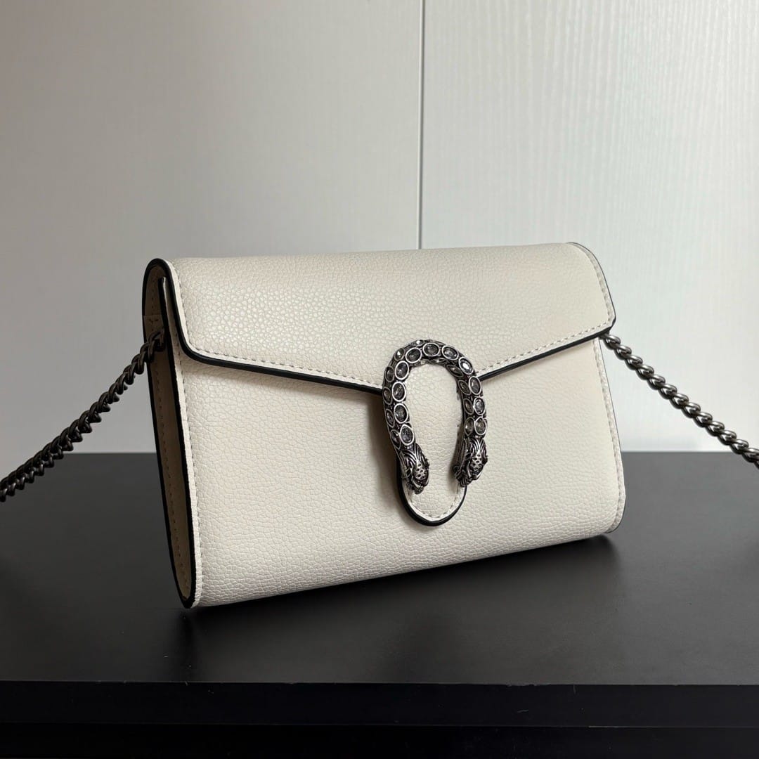 Gucci Dionysus Wallet On Chain White Leather 20Cm 401231 CAOGM 9174 - Image 7