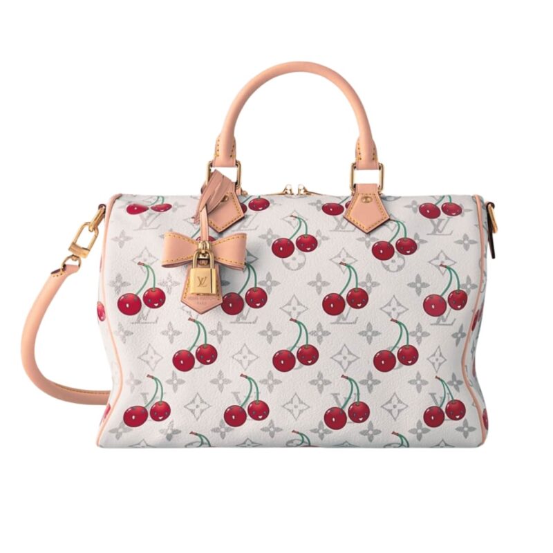 LOUIS VUITTON X TAKASHI MURAKAMI MONOGRAM CERISE SPEEDY 30 WHITE 30CM M14238