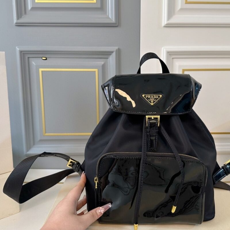 Alternative view of PRADA WOMEN RE NYLON AND BRUSHED BACKPACK BLACK 27CM
