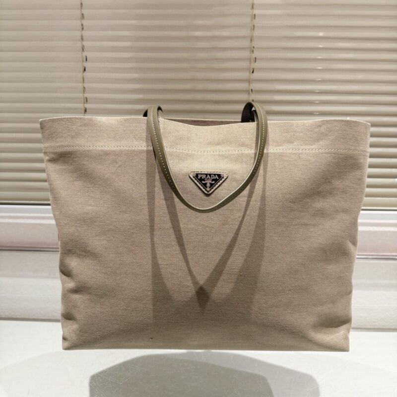 Alternative view of PRADA TESSUTO SYNTHETIC TOTE BAG BEIGE 35CM