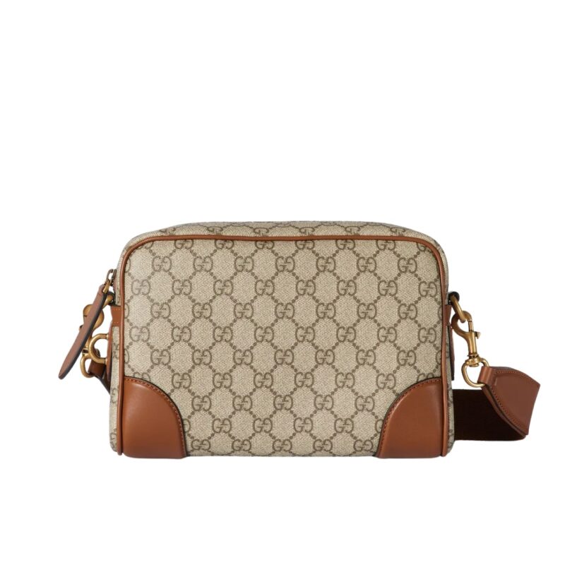 GUCCI GG EMBLEM SMALL CROSSBODY BAG BROWN 23CM ‎821155 FAED3 9786