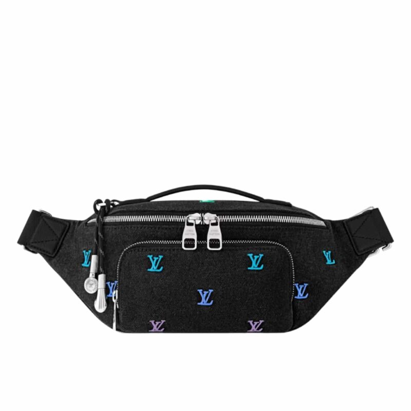 LOUIS VUITTON RUSH BUMBAG BLASON DENIM BLACK 30CM M13961