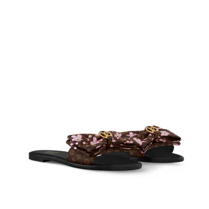 LOUIS VUITTON X TAKASHI MURAKAMI LILY FLAT MULE SAKURA BROWN 1AGVYB