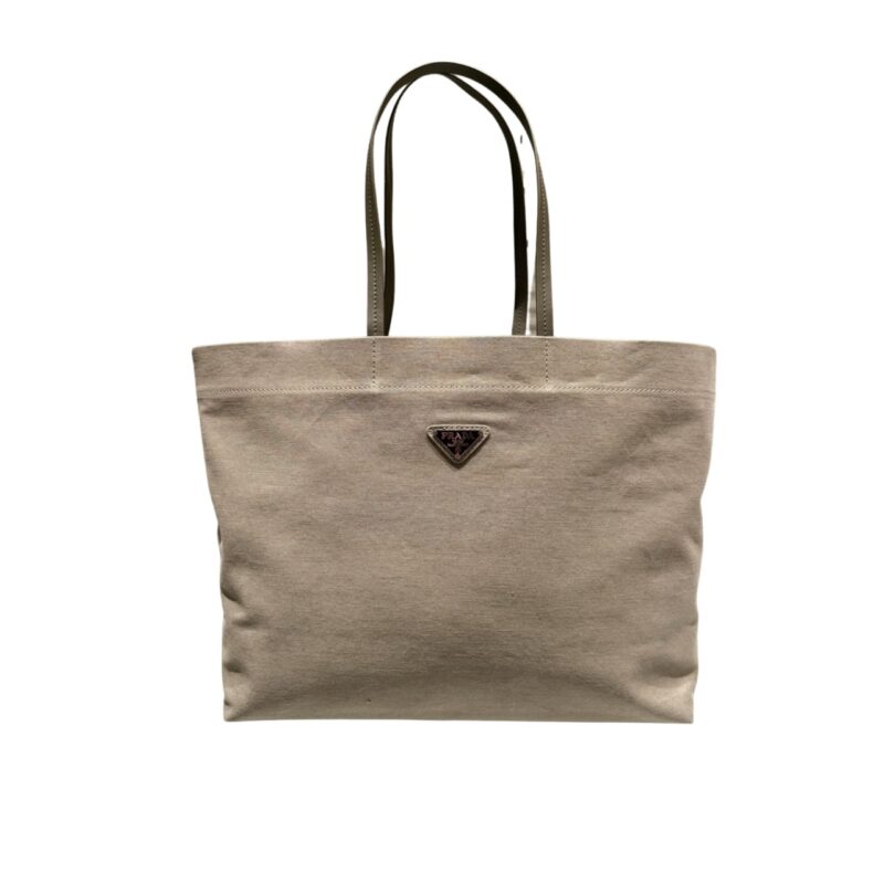 PRADA TESSUTO SYNTHETIC TOTE BAG BEIGE 35CM