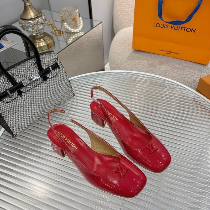 Alternative view of LOUIS VUITTON SWING SLINGBACK PUMP ROUGE 1AGUDJ