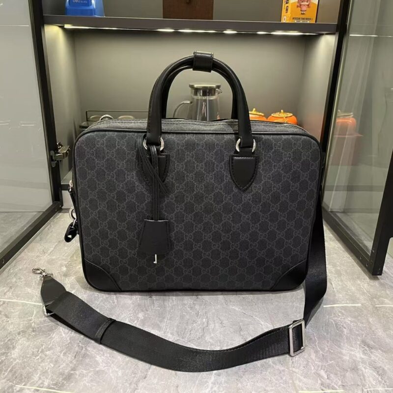 Alternative view of GUCCI GG EMBLEM MEDIUM BRIEFCASE BLACK 40CM ‎821149 FAED4 1000