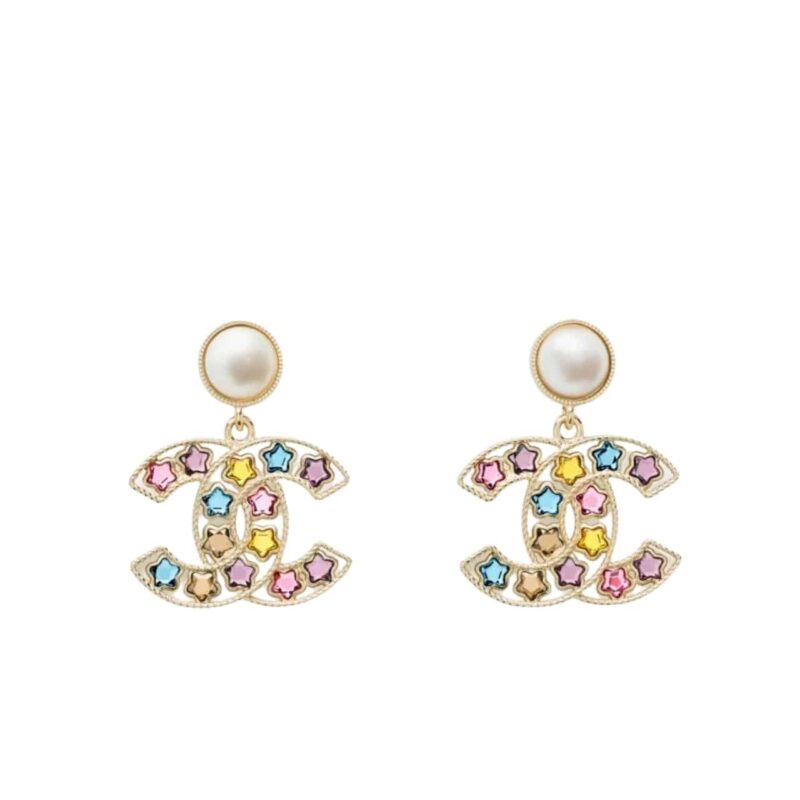 CHANEL COLORFUL STAR EARINGS ABF197 B19940 NAFQF
